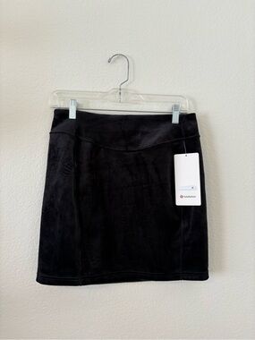 lululemon athletica Black Suede-Look Mini Skirt